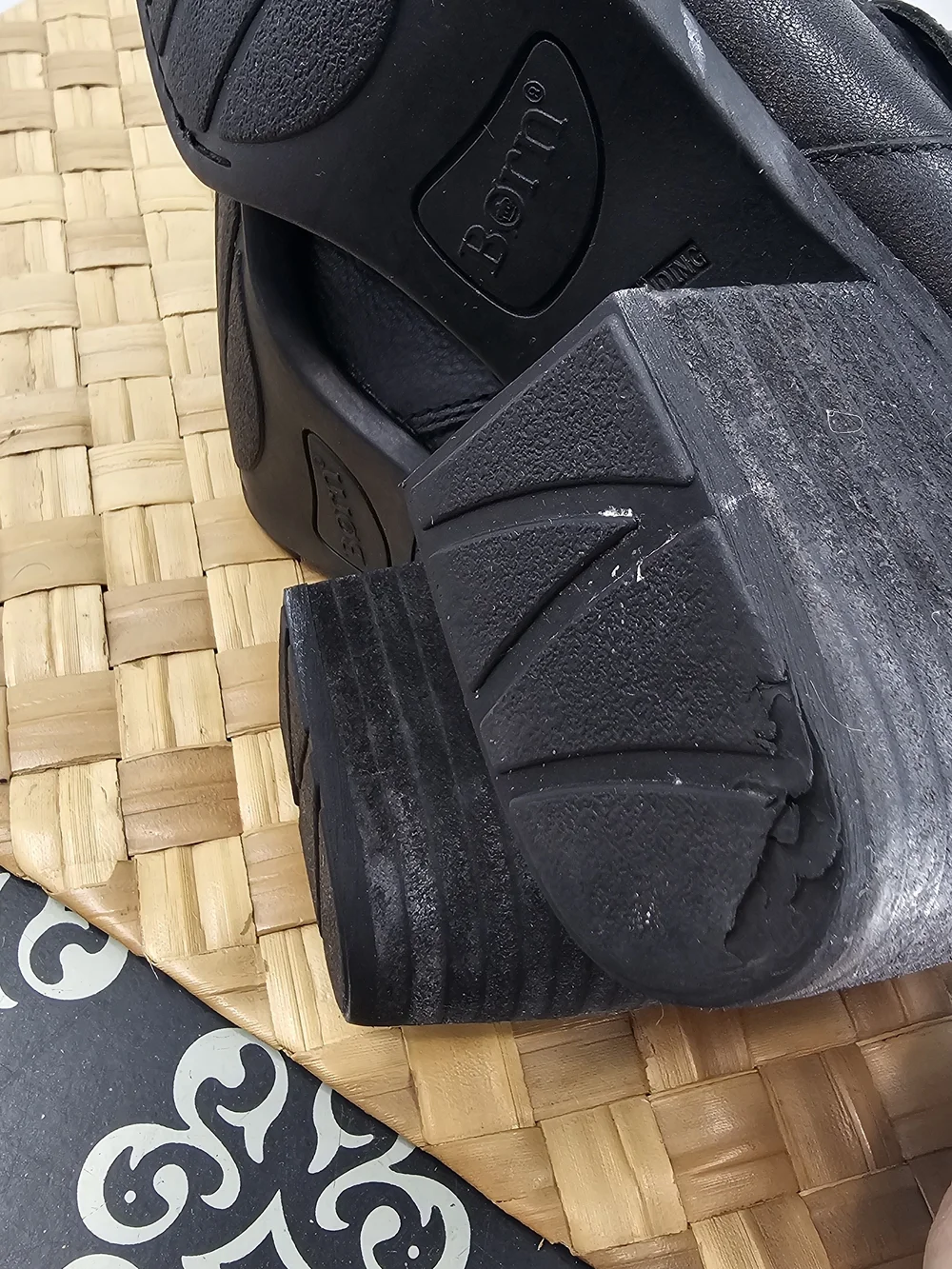 Born Black Tall Leather Boots Size 8